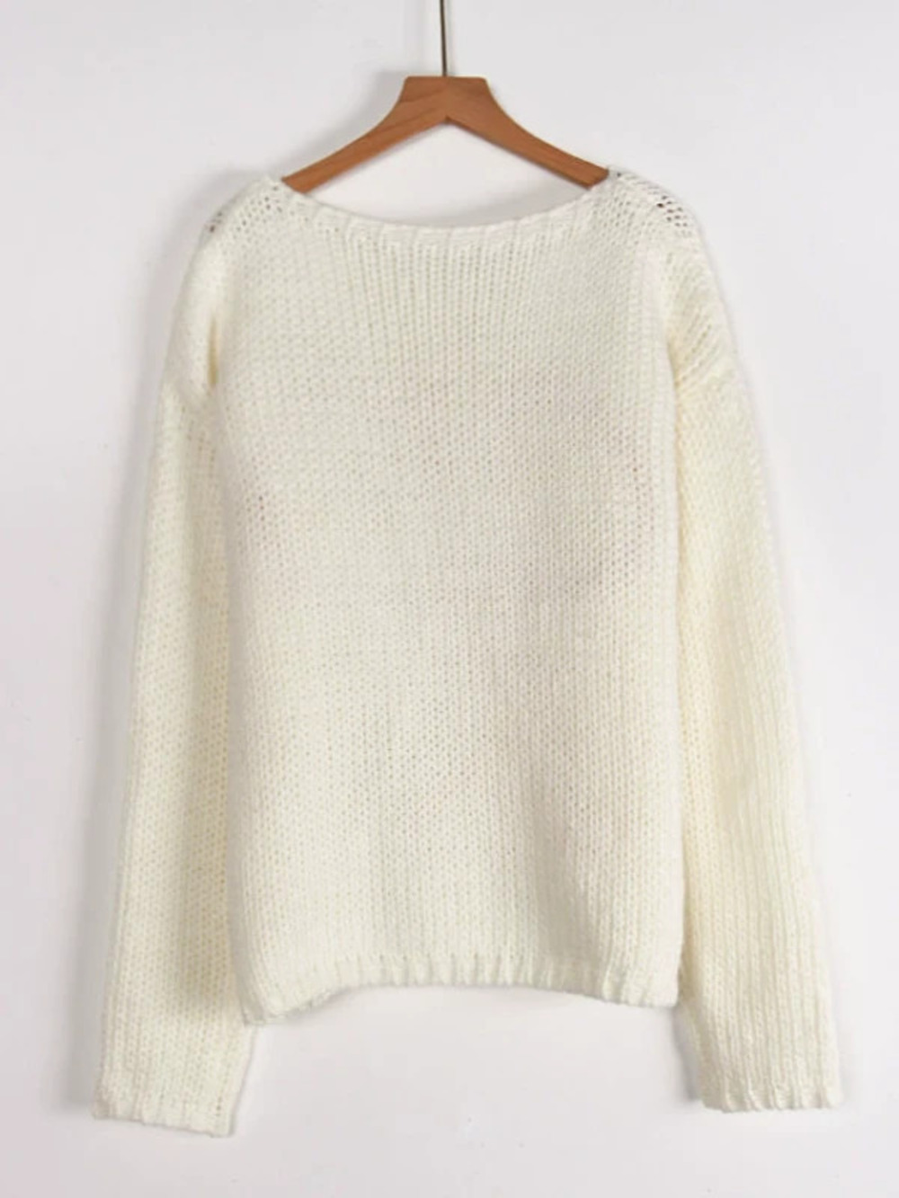 ZARA Autumn Winter Loose Round Neck Hand Embroidered Bow Pullover Sweater Women